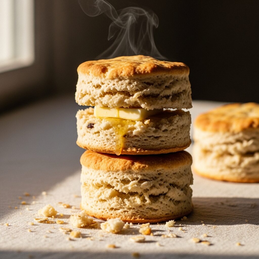 Tall flaky buttery biscuits